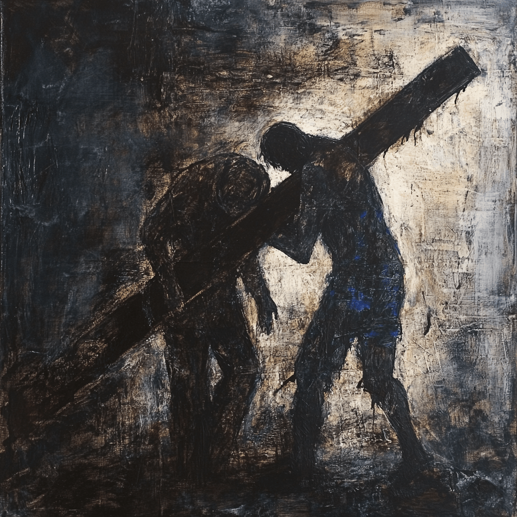 Simon helps carry the cross